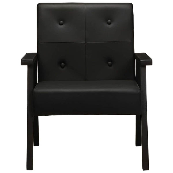 Sessel Schwarz Echtleder