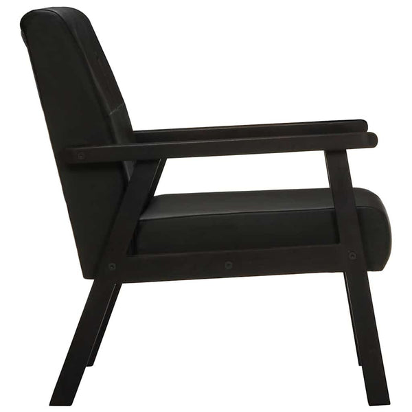 vidaXL Armchair Black Genuine Leather