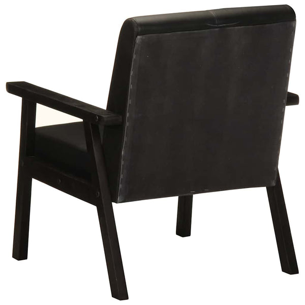 Sessel Schwarz Echtleder