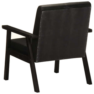 vidaXL Armchair Black Genuine Leather