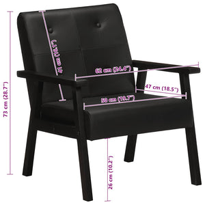 vidaXL Armchair Black Genuine Leather