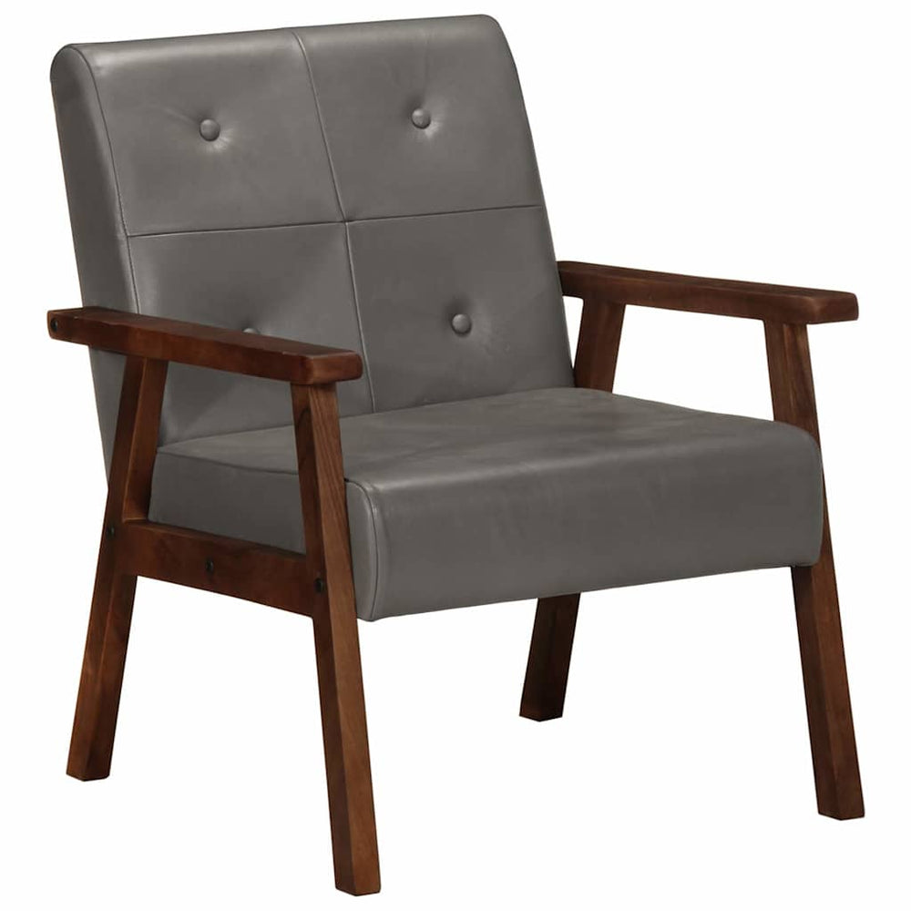 vidaXL Armchair Grey Genuine Leather