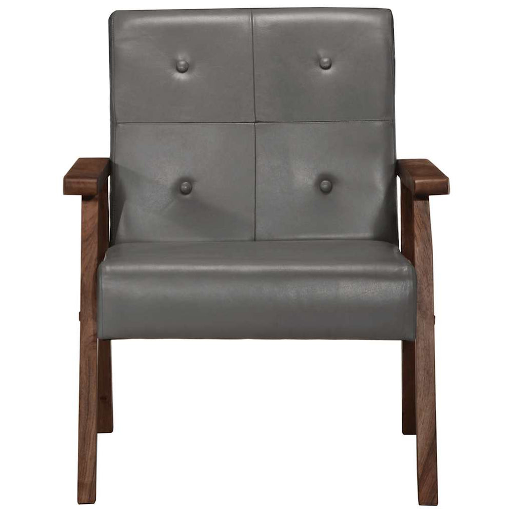 vidaXL Armchair Grey Genuine Leather