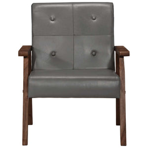 vidaXL Fauteuil Gris Cuir Véritable