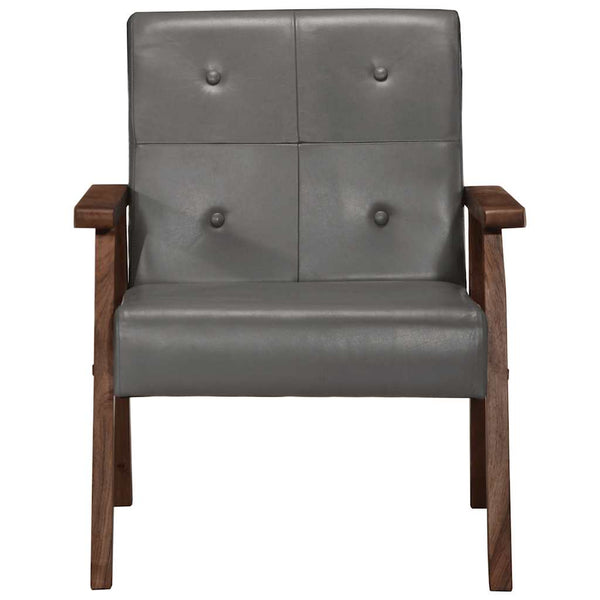 vidaXL Fauteuil Gris Cuir Véritable