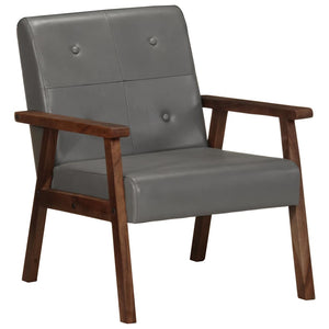 Sessel Grau Echtleder