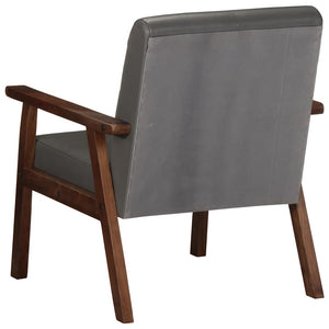 vidaXL Fauteuil Gris Cuir Véritable