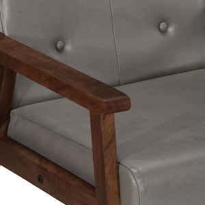 vidaXL Fauteuil Gris Cuir Véritable