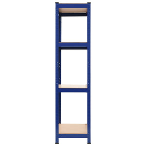 Lagerregale mit 4 Böden 2 Stk. Blau Stahl & Holzwerkstoff
