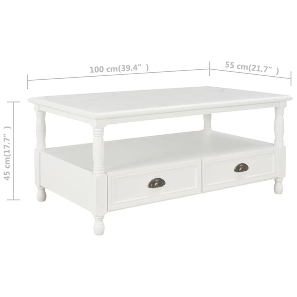 Couchtisch Weiß 100×55×45 cm Holz