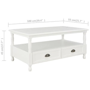 Couchtisch Weiß 100×55×45 cm Holz