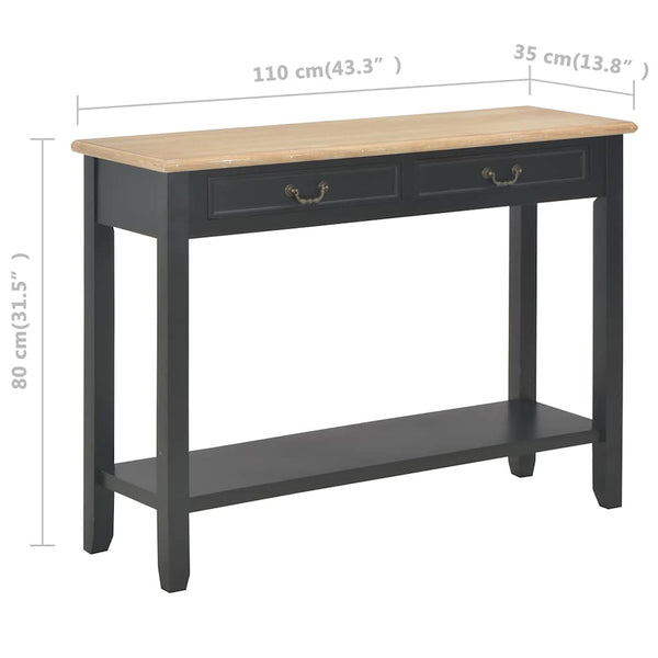 Konsolentisch Schwarz 110 x 35 x 80 cm Holz
