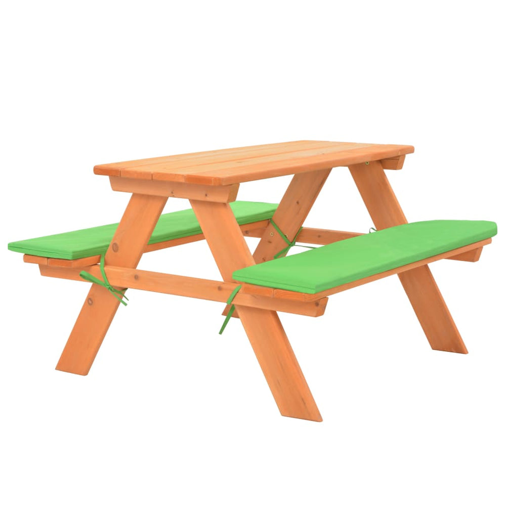 vidaXL Table de pique-nique pour enfants avec bancs 89 x 79 x 50 cm Bois de sapin massif