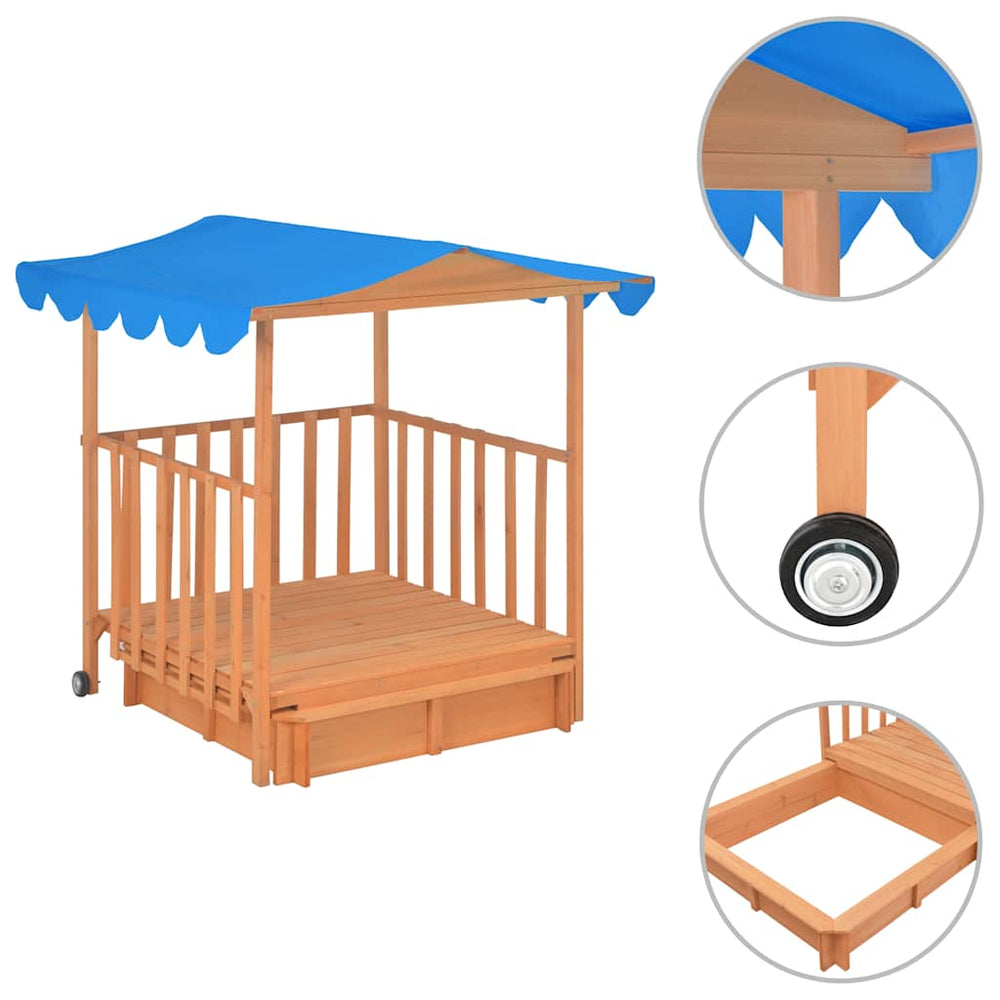 vidaXL Maison de jeux pour enfants avec bac à sable Bois de sapin Bleu UV50