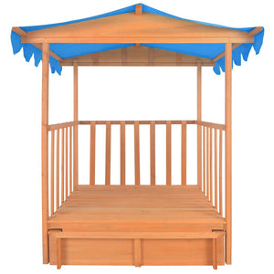 vidaXL Maison de jeux pour enfants avec bac à sable Bois de sapin Bleu UV50