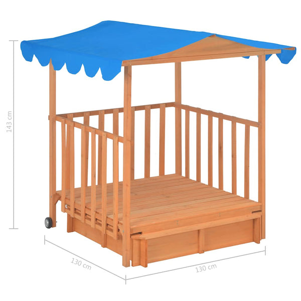 vidaXL Maison de jeux pour enfants avec bac à sable Bois de sapin Bleu UV50