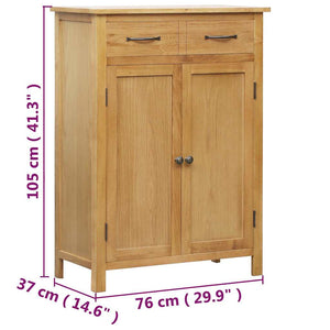 Schuhschrank 76x37x105 cm Eiche Massivholz
