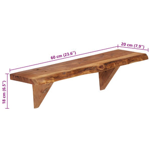 Wandregale 2 Stk. 60 x 20 x 18 cm Massivholz Akazie