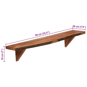 vidaXL Étagères murales 2 pcs 90 x 20 x 18 cm Bois d'acacia massif