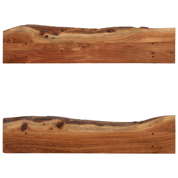 vidaXL Étagères murales 2 pcs 90 x 20 x 18 cm Bois d'acacia massif