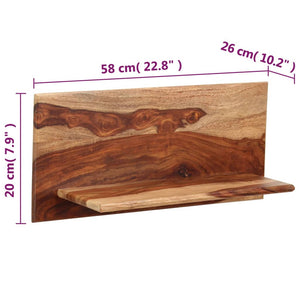 vidaXL Étagères murales 2 pcs 58x26x20 cm bois d'acacia massif