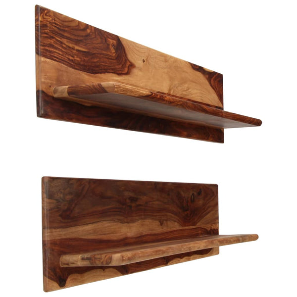 vidaXL Étagères murales 2 pcs 118x26x20 cm Bois d'acacia massif