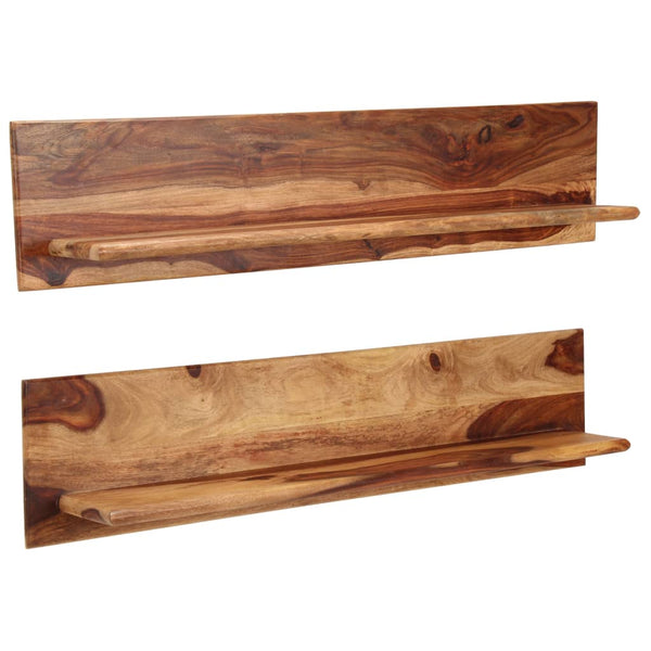 vidaXL Étagères murales 2 pcs 118x26x20 cm Bois d'acacia massif