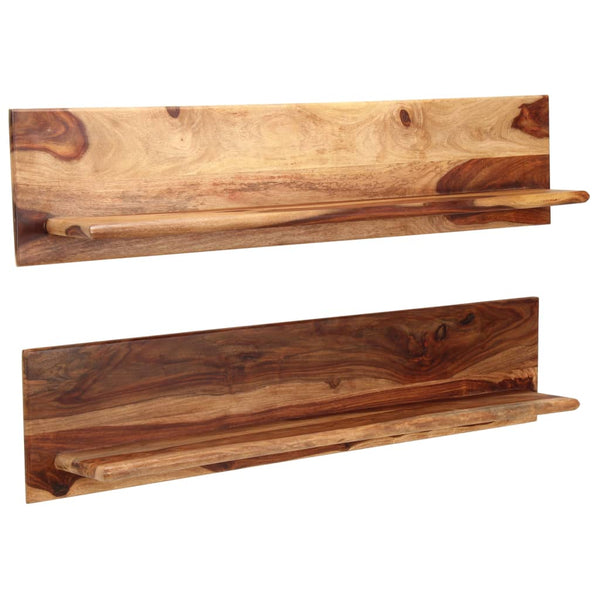 vidaXL Étagères murales 2 pcs 118x26x20 cm Bois d'acacia massif