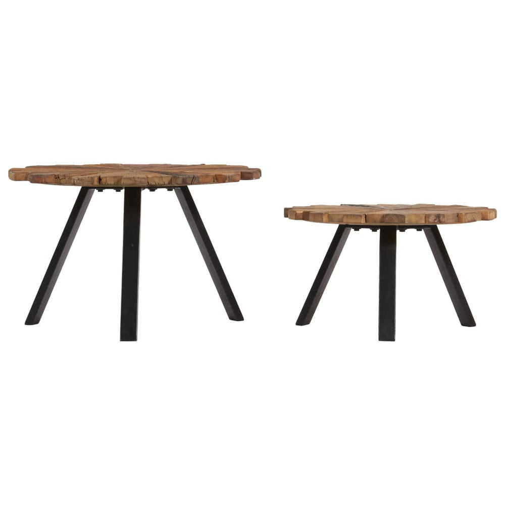vidaXL Tables basses 2 pcs Bois de récupération massif
