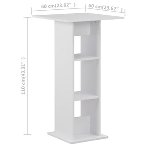 Table de bar vidaXL blanc 60x60x110 cm