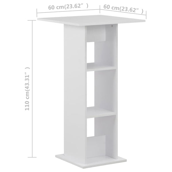 Table de bar vidaXL blanc 60x60x110 cm