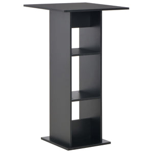 vidaXL Table de bar noir 60x60x110 cm