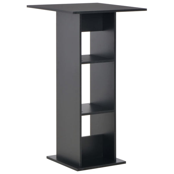 vidaXL Table de bar noir 60x60x110 cm