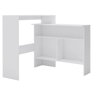 vidaXL Table de bar avec 2 plateaux Blanc 130x40x120 cm