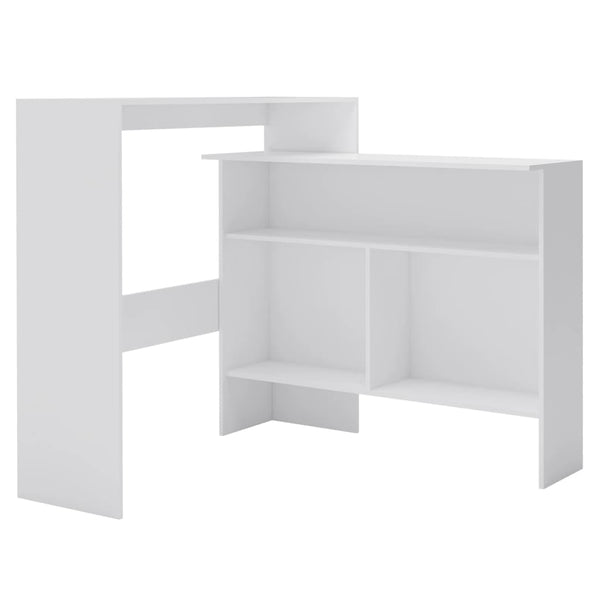 vidaXL Table de bar avec 2 plateaux Blanc 130x40x120 cm