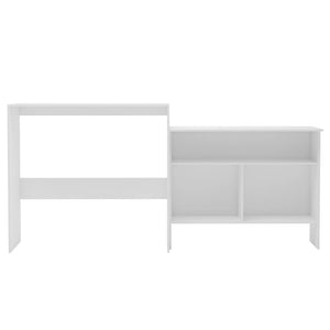 vidaXL Table de bar avec 2 plateaux Blanc 130x40x120 cm