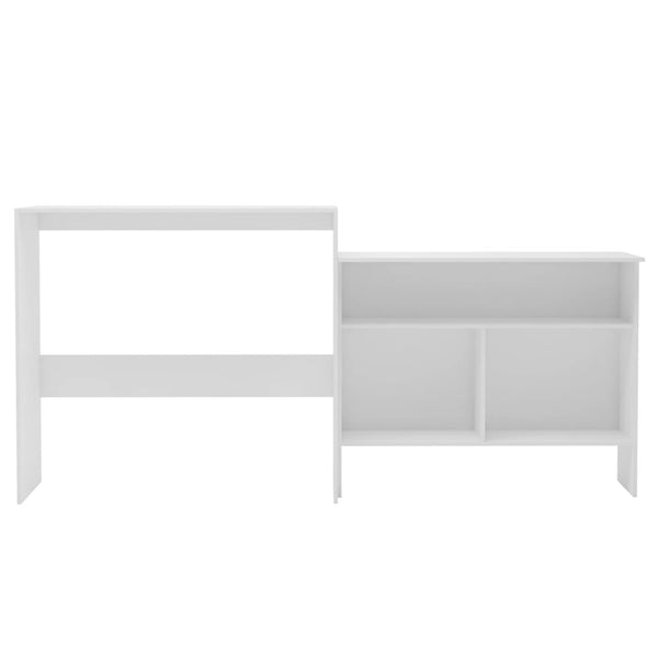 vidaXL Table de bar avec 2 plateaux Blanc 130x40x120 cm