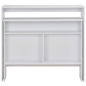 vidaXL Table de bar avec 2 plateaux Blanc 130x40x120 cm