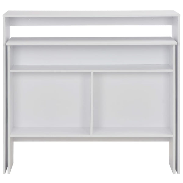 vidaXL Table de bar avec 2 plateaux Blanc 130x40x120 cm