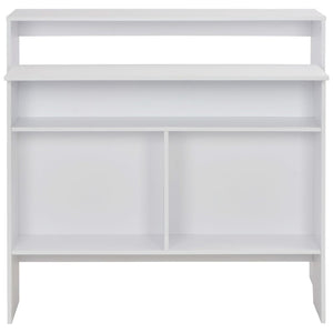 vidaXL Table de bar avec 2 plateaux Blanc 130x40x120 cm