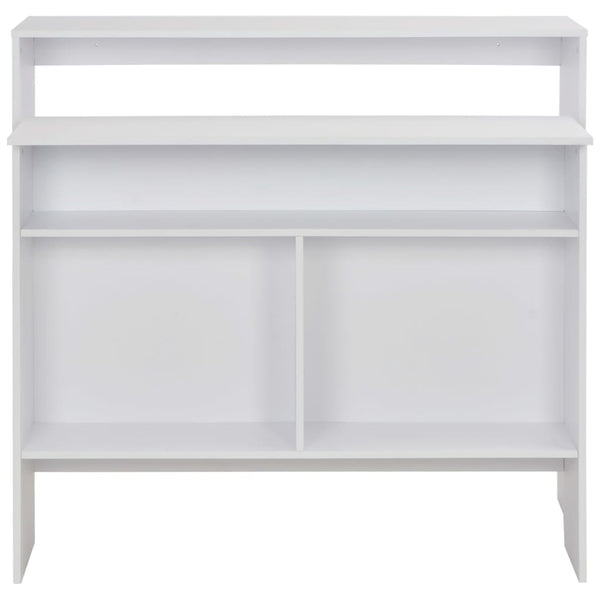 vidaXL Table de bar avec 2 plateaux Blanc 130x40x120 cm