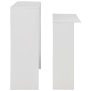 vidaXL Table de bar avec 2 plateaux Blanc 130x40x120 cm