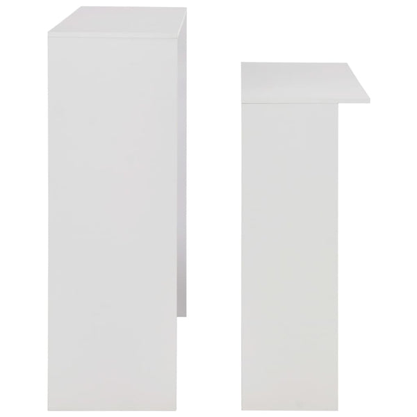 vidaXL Table de bar avec 2 plateaux Blanc 130x40x120 cm