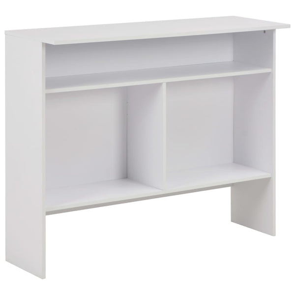 vidaXL Table de bar avec 2 plateaux Blanc 130x40x120 cm