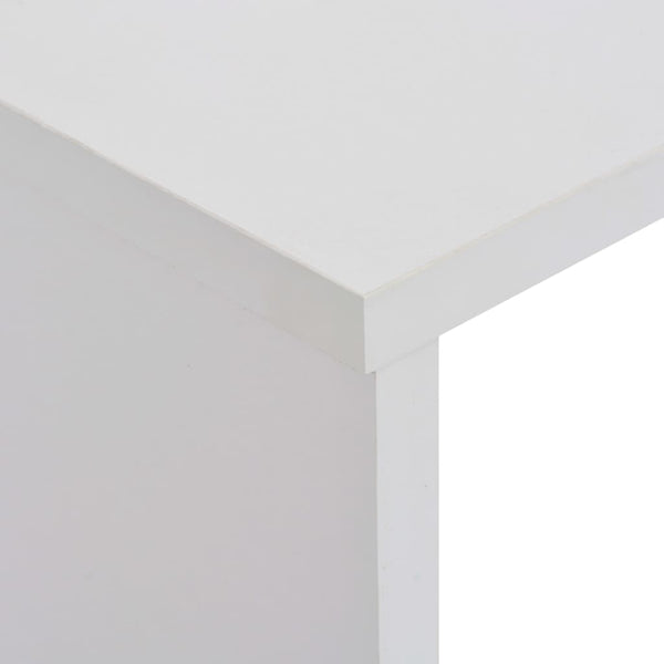 vidaXL Table de bar avec 2 plateaux Blanc 130x40x120 cm