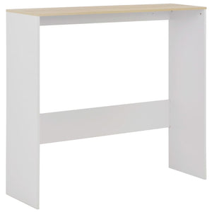 vidaXL Table de bar avec 2 plateaux Blanc et chêne 130x40x120 cm