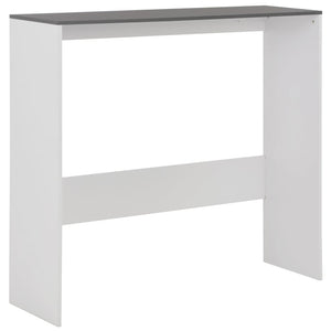 Bartisch mit 2 Tischplatten Weiß und Grau 130 x 40 x 120 cm