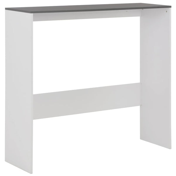 Bartisch mit 2 Tischplatten Weiß und Grau 130 x 40 x 120 cm