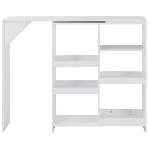 Bartisch mit Beweglichem Regal Weiß 138x39x110 cm
