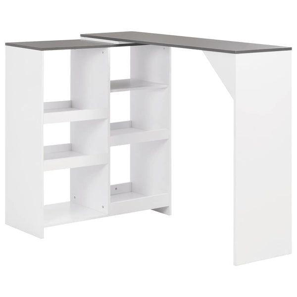 Bartisch mit Beweglichem Regal Weiß 138x39x110 cm